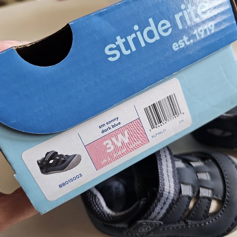 Stride Rite Baby-Boy's Soft Motion Sonny Sandal dark blue shoes baby size 3